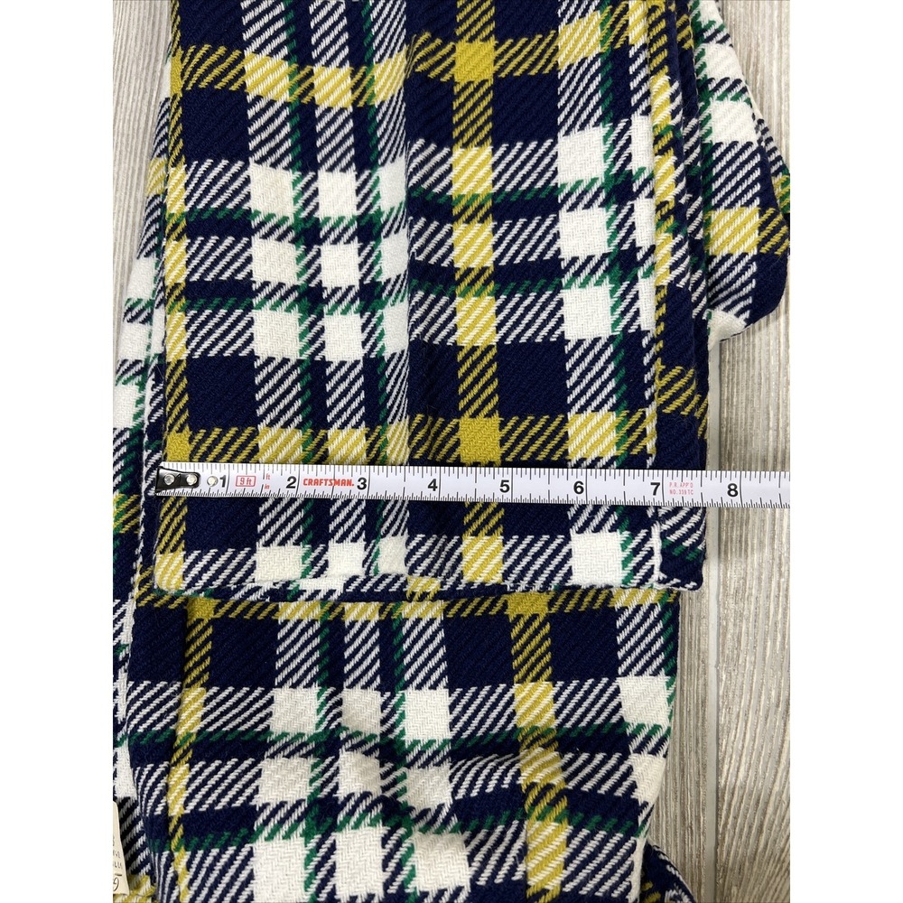 NWT Vintage 60s 70s Navy‎ Plaid High Waist Zip Button Acrylic Nylon Womens SZ 14 - Picture 12 of 12